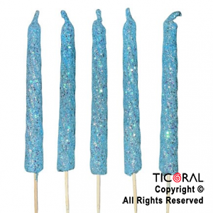VELA VELON ESPIRAL GIBRE DE 10 CM CELESTE (Pack x 5)